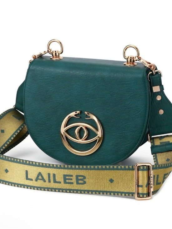 Laileb Handbags - LAILEB Green Half Moon Crossbody Bag Gold Hardware Magnetic Closure Box Dust